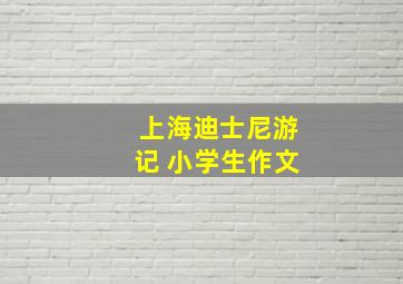 上海迪士尼游记 小学生作文